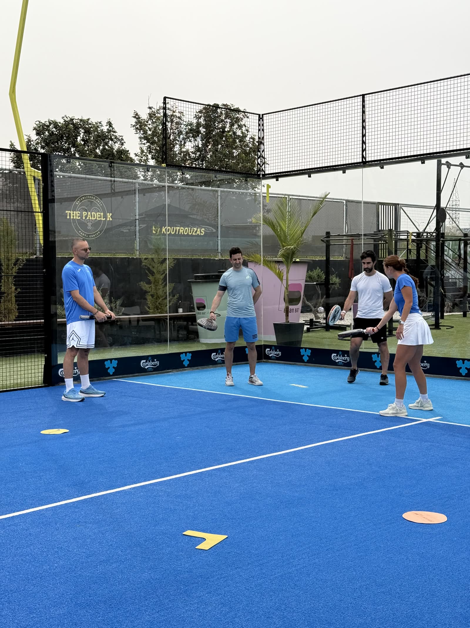 Doubles match in progress at The Padel K club in Limassol